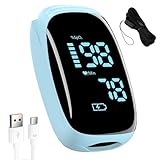 Fingertip Pulse Oximeter, Portable Rechargeable Oximeter Instant SpO2 & Accurate Heart Rate Reading for Adults, Includes Protective Silicone Cover (Blue)