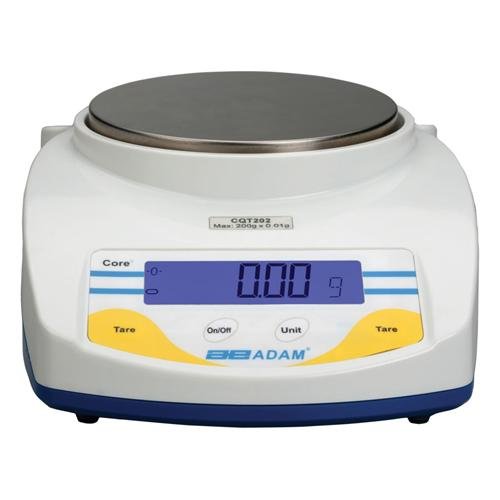 Adam Equipment CQT 202 220V Core Compact Portable Balance, 200 g Capacity x 0.01 g Readability, 4.7" Diameter Platform, 220V