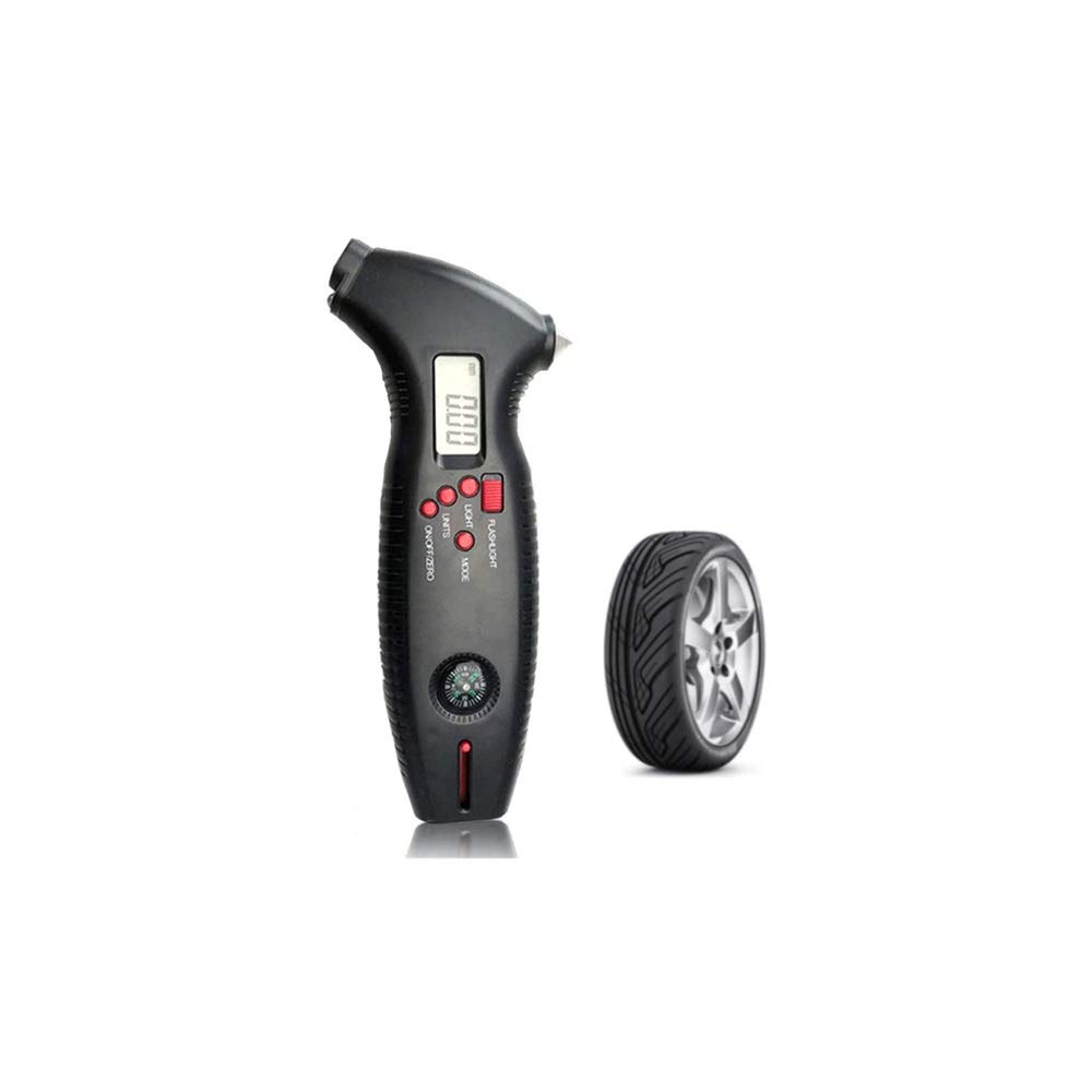 Manometro Digitale per Pneumatici, Display retroilluminato e indicatore per Pneumatici con ugello a LED, rilevamento accurato, 2000 PSI