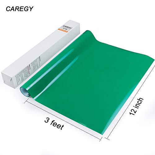 Caregy 12In×3Ft Iron On Vinyl For T-Shirt Heat Transfer Vinyl Roll Htv (Green) #TOP6