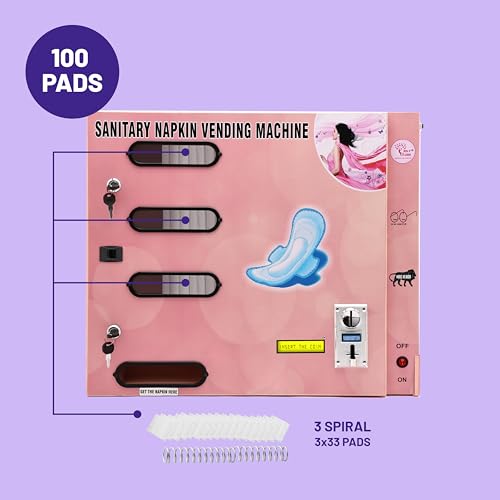 Image of By VP Industries (Fully Automatic with 5 rs Coin | Capacity- 100 Pads) Sanitary Vending Machine | Dispenses a Napkin Upon Inserting a ₹5 Coin into The Multi-Coin Acceptor.