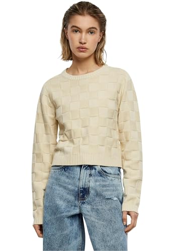 Urban Classics Ladies Check Knit Sweater Sudadera, Sand, S para Mujer