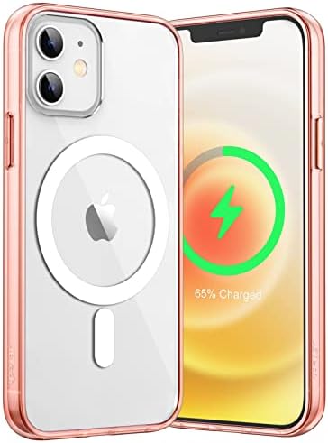 JETech Magnetyczna Etui do iPhone 12 mini 5,4 Cala Kompatybilny z MagSafe Bezprzewodowy Ładowanie, Odporny Wstrząsy Case, Przezroczysty Tył, Odporny na Zarysowania (Przezroczyste)