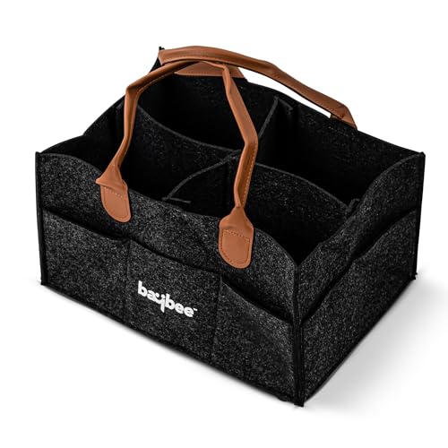 Image of BAYBEE Stylish & Modern Diaper Bag for Mothers for Travel | Large Capacity Storage Diaper Bag | Strong & Sturdy Baby Organizer Storage | Portable & Travel Friendly Diapers Caddy Organizer (Black)