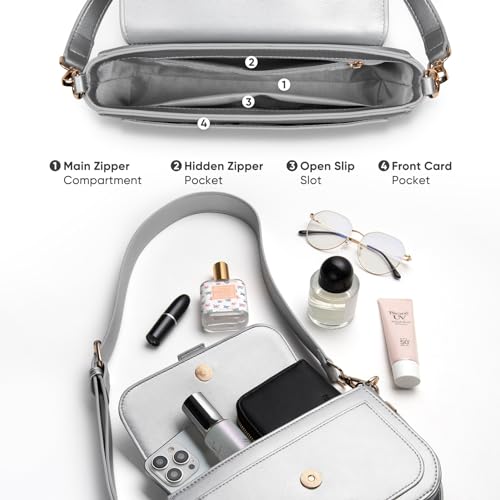 Crossbody Bags for Women Leather Shoulder Bag Women Purse and Handbags with 2 Removable Straps4