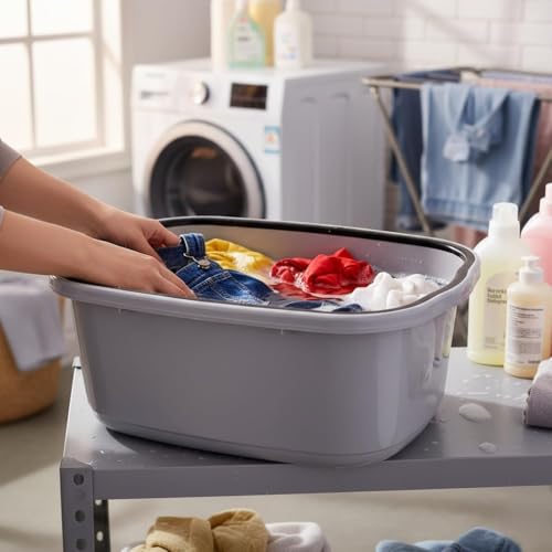 Image of Unbreakable Plastic Multipurpose Bath Tub 20 LTR Heavy Duty Washing Tub for Clothes Laundry Bathroom Kitchen Durable Plastic Water Storage Basin (Pack of 1, Multicolor)