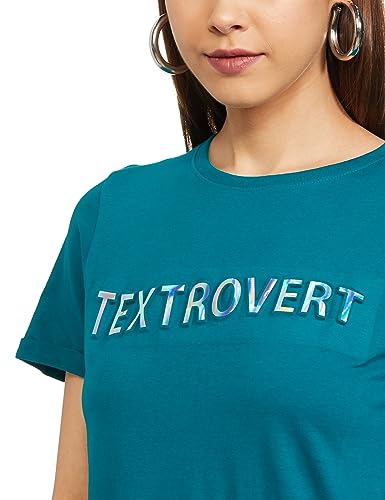 Image of Max Women Cotton Slogan Printed Regular Fit T-Shirt