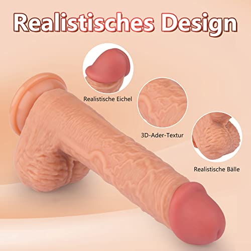 22cm Realistischer Dildo Vibration für Frauen mit Stoßfunktion, Silikon Vibrator Diloschwanz für Männer Sex Spielzeug für die Frau, Vibratorstarb Frauen Sex Toys für Paare – Bild 5