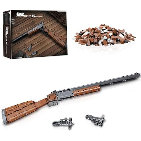 Finger Rock Double Barrelled Model Gun Building Set for Adults, 1:1 Simulation Shooting Mechanical Weapon Technical Building Kit, 1015 Pcs Surprises Collectible Gift for Military Weapon Toy Lovers Cover