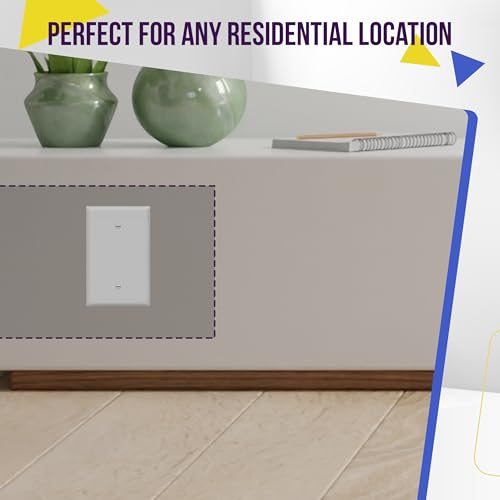 Image of ENERLITES 5 Pack Oversized Blank Wall Plate Cover, 1-Gang, White | Jumbo size 5.5 inch x 3.5 inch, cover unused electrical box /outlet /switch, unbreakable polycarbonate, UL-listed, easy to install