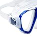 Mares Trygon Junior Snorkel Mask - Durable Lightweight Ergonomic Easy to Adjust Snorkeling Mask for Kids - 2 Angled Lenses & Silicone Skirt, Blue White/Clear