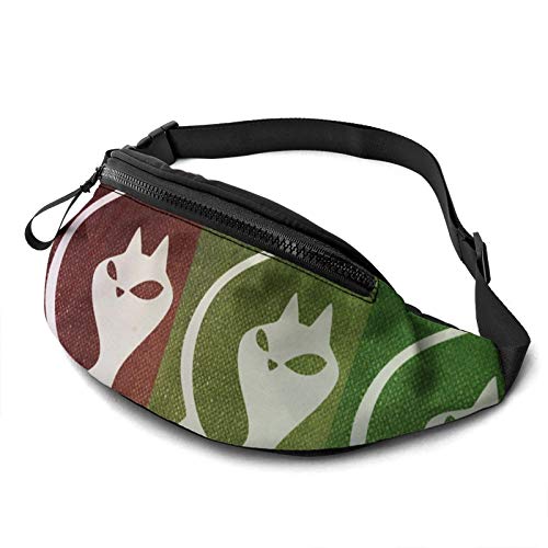 Cangurera abstracta con diseño de gato y jarrón, para mujeres y hombres, casual, con correa ajustable, para exteriores, correr, senderismo, Jarrón abstracto gato, Talla única, moda