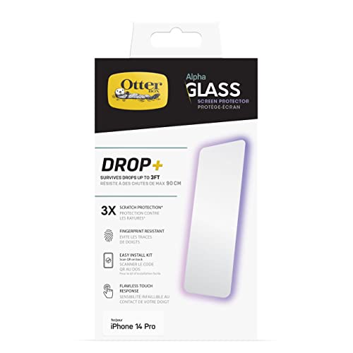Verre trempé iPhone 14 Pro Otterbox résistant aux chutes de 0.9m pour le quotidien