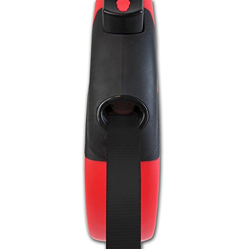 Kong Rollleine Hund 5m – Ausziehbare Hundeleine Größe L für große Hunde bis 50kg – mit Softgriff & reflektierendem Gurt – robuste automatische Leine mit Bremse & Lock System, Schwarz