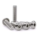 M5-0.8 x 16mm Button Head Socket Cap Bolts Screws, 304 Stainless Steel 18-8, Allen Hex Drive, Full Thread, Bright Finish, Machine Hexagon Screw Drive 100PCS (M5x16)