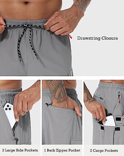 Image of Men's Cargo Shorts Quick Dry Lightweight Stretch Hiking Shorts for Men with 5 Pockets No Lining