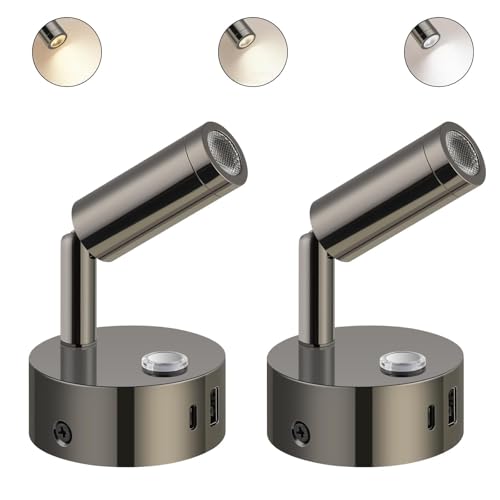 ERWEY 2pcs Lampe de lecture LED 12V camping-car,Applique murale lampe de lit avec interrupteur...