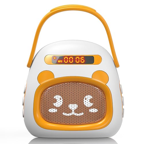 FUTESI Portable Kids Music Player for Toddlers Preloaded Stories Music Lullabies & White Noise Mini Toddler MP3 Player with Bluetooth Speaker Travel Sound Machine for Baby Kids with Strap & Ring