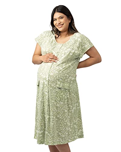Image of Kindred Bravely Universal Labor and Delivery Gown | 3 In 1 Labor, Delivery, Nursing Gown for Hospital (Fern, S-M-L), S/M/L (fits baby bumps up to 45 in)