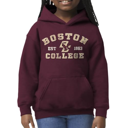 Barnesmith Boston College Apparel BC Eagles Youth Unisex Hooded Sweatshirt Vintage Maroon X-Small