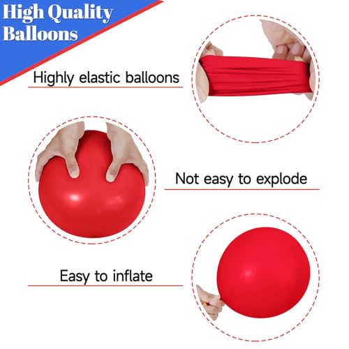 Image of Red White Blue Latex Balloons 68 Pack, 12 Inch Patriotic Balloons with Confetti, Party Decorations for 4th of July, Independence Day, Graduation, Birthday, Air Helium Fill.