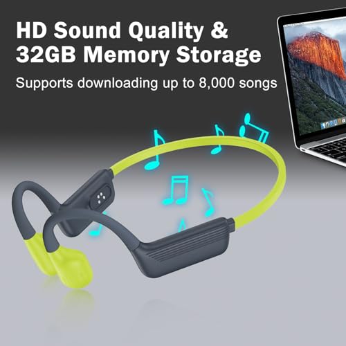 Image of Fanisic Bone Conduction Headphones, Bluetooth 6.0 Open Ear Headphones with Mic, Type-C Quick Charge. Long Battery Life, IPX5 Sweatproof, Lightweight Comfortable for Office, Sports, and Driving