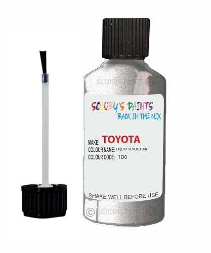 Scoobys Paints Back In The Mix Liquid Silver Touch Up Paint For Toyota Mr2 1D0 1999-2010 30Ml Bottle Brush Scratch Stone Chip Repair Pen