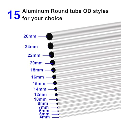 6063 Aluminium Rundrohr 4mm x 2mm 1,0 mm Wandstärke 150 mm Länge, LAVMHAB Runde Aluminium rohre Aluminium-Schläuche Gerade Rohre (2 Stück)