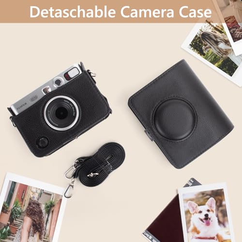 Funda para cámara Instax Mini EVO de PU cuero negro miniatura 2