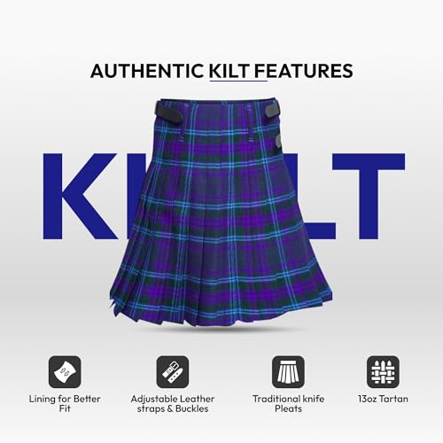Image of 8 Yard Mens Kilt - Authentic Tartan Kilt for Men Highland Outfit for Weddings & Traditional Scottish Wear