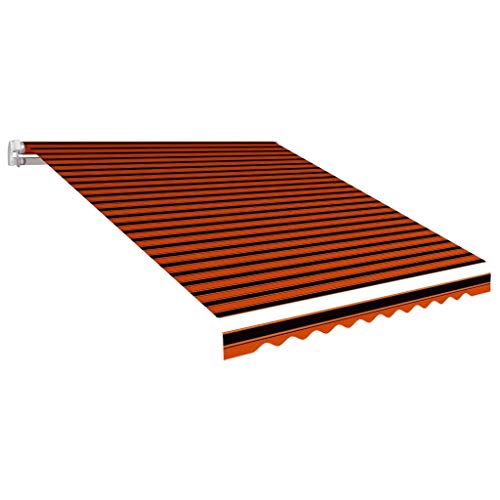 Preisvergleich Produktbild vidaXL Markisenstoff Wasserabweisend Markisentuch Sonnenschutz Sonnensegel Sichtschutz Markise Ersatztuch Segeltuch Orange Braun 3,5x2,5m