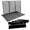 For Weber Spirit 300 Series E310 E320 E330 S310 S320 S330 SP310 SP330 & Spirit II E-310 S-310 Grill Parts, 7638 Cast Iron Grill Grates + 7636 Flavorizer Bars 15.3", Porcelain Enameled Replacement Kit