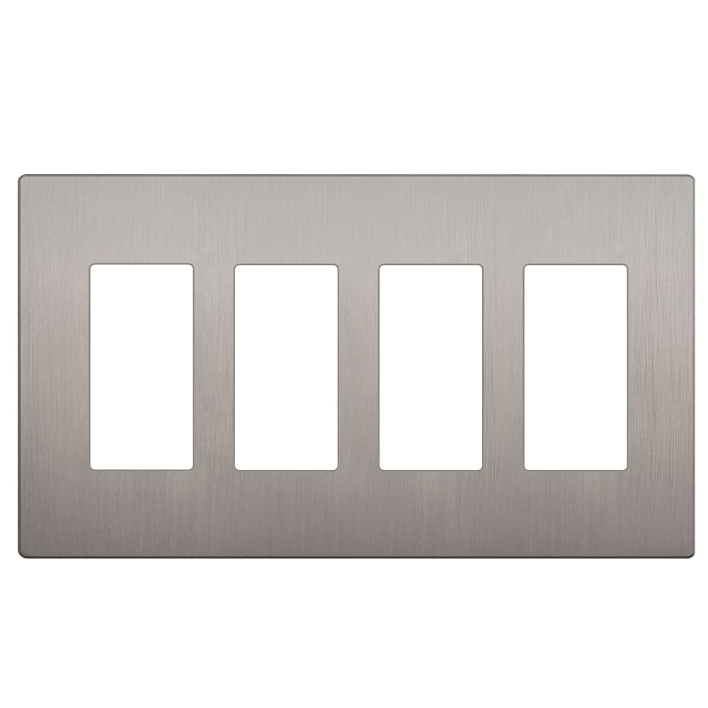LIDER Brushed Finish Decorator Switch Cover, Screwless Wall Plate, Mid-Size 2-Gang 4.88" x 4.92", Unbreakable Polycarbonate Thermoplastic, UL Listed, LSWP-32M-BGD, Brushed Gold — view 92