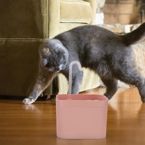 Fuente de agua automática para gatos y perros rosa miniatura 4