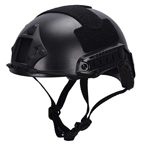 LOOGU Airsoft Helmet, Fast MH Type Bump Tactical Protective Gear for Outdoor Activities with 12-in-1 Face Mask