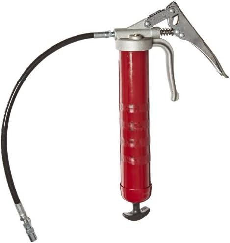 Alemite 555-E Pistol Grip Grease Gun, Develops up to 7,500 psi, Delivery 1 oz./30 Strokes, 16 oz. Bulk or 14 oz. Cartridge, with Flexible Extension, Dual Leverage, Volume or Pressure Mode