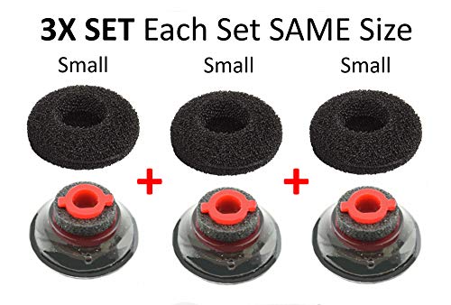 3X Ultra Comfort Eartips Ear Buds Replacement Earphone Ear Tips Kits Earpads Foam Set Cushion For Plantronics Voyager 5200 5220 5210 Series Bluetooth Headset Headphone (Small S) #TOP2