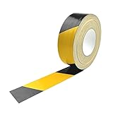AnTina TAPES® Gewebeband & Ductape für Industrie, Bau und Heimwerk, extra starkes Gaffa-Tape Panzerband als Markierungsband, Gelb/Schwarz, 50mm x 50m