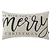TRENDIN Świąteczna poszewka na poduszkę 30 x 50 cm do dekoracji zimowej słoje drewna 'We Wish You a Merry Christmas' kanapa sofa podłużna poszewka na poduszkę len PL707TR