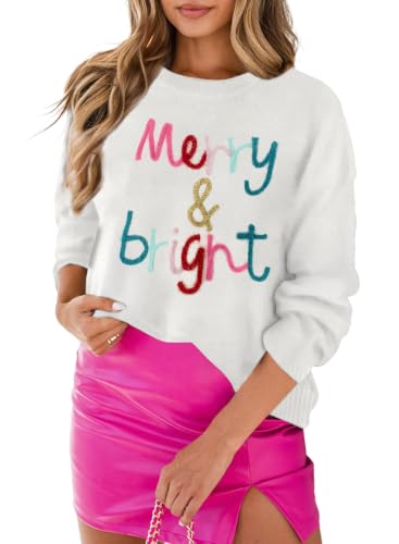 Image of MARZXIN Women Sweater Merry Christmas Pullover Holiday Sweatshirts Tops