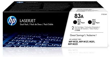 HP 83A CF283AD Packung mit 2 Original-Tonerpatronen für Drucker, kompatibel  mit LaserJet Pro Series MFP M125, M127, M201, M225, Schwarz : Amazon.de:  Computer \u0026 Zubehör