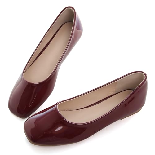 Image of Dear Time Women's Casual Foldable Ballet Flats Square Toe Ballerina Flats Shoes Comfortable