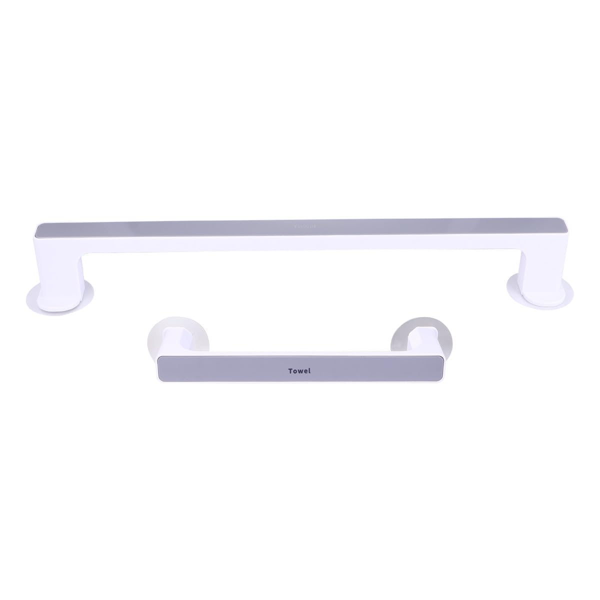 Suction Cup Towel Rack Bathroom Wall Storage Rack Set Large and Small Gray No Drilling Suction Shelf Organizer for Bathroom Accessories