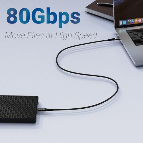 JBTOP 80Gbps USB 4 for Thunderbolt 5 Cable 1.5FT, 240W Charging,Bandwidth for 16K/Dual 8K, High Speed USB c Cord Compatible for Thunderbolt 4, iPhone 17/16,SSD, MacBook M4 Pro by JBTOP - Used condition - Image 3