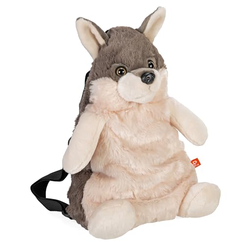 Peluche loup sac à dos évite de perdre le doudou de votre enfant pendant les balades