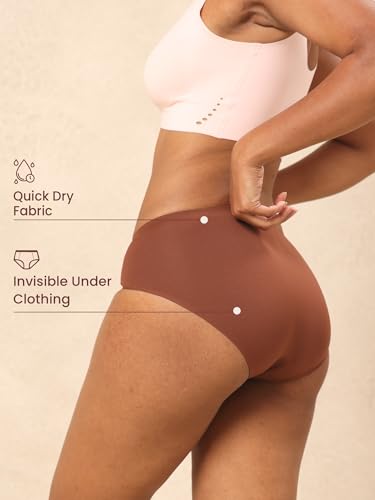 Image of Krvvy Breeze Hipster Underwear for Women | Seamless Mid Waist Panties with Super Stretchable Fabric | Odourless Ventilation | InvisiSoft Edges