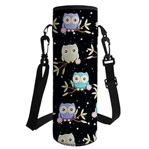 Cartoon Uil Gedrukt Neopreen Waterfles Carrier Geïsoleerde Covertas Houder Strap Travel Sports Water Fles Case (Capacity…