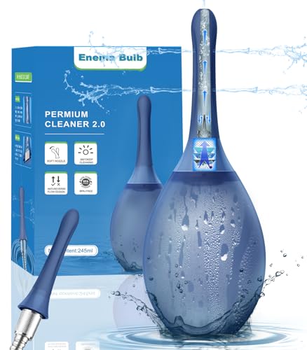 Image of Douches for Men Enema Bulb - Anal Douche Anti-Backflow & Leakproof | Flexible Silicone Tube, 7 Spouts, Shower-Connected, Portable Douche for Travel and Home 8.3oz