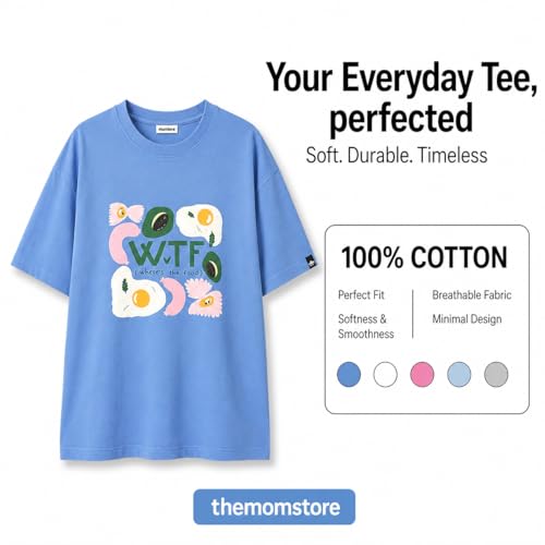 Image of The Mom Store Mom T-Shirt | Cotton | Pre and Post Pregnancy | Quirky Statements | Comfortable | Oversized