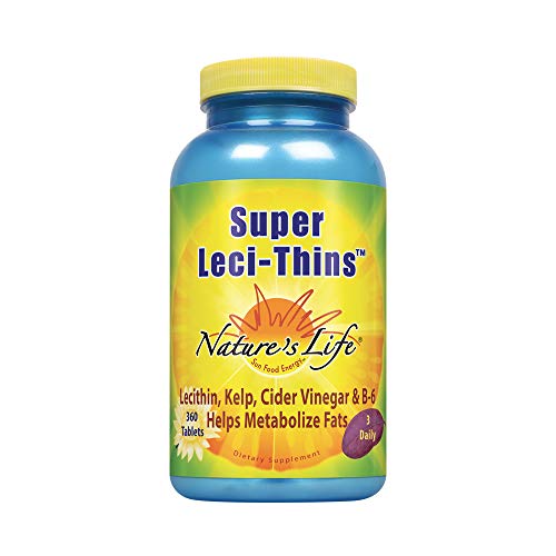 Nature s Life Leci-Thins | Features Lecithin, Kelp, Apple Cider Vinegar & Vitamin B-6 | 360 Vegetarian Tablets